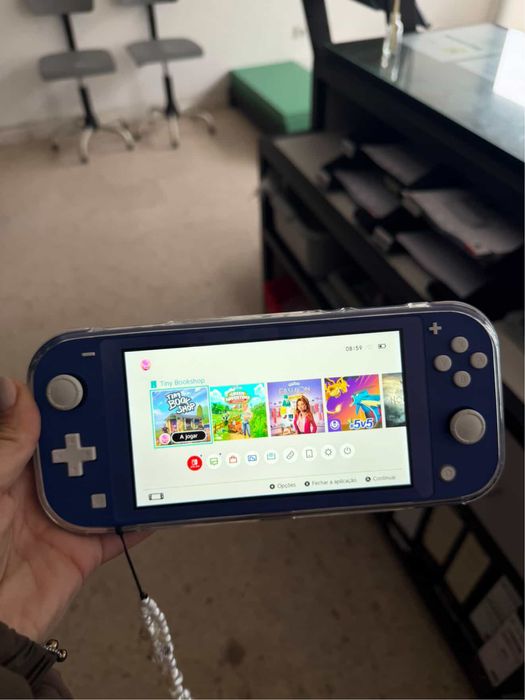 Nintendo Switch Lite azul + cartão memória 32gb