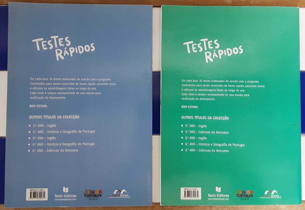 4 Livros de Atividades "Testes Rápidos" - 5º Ano