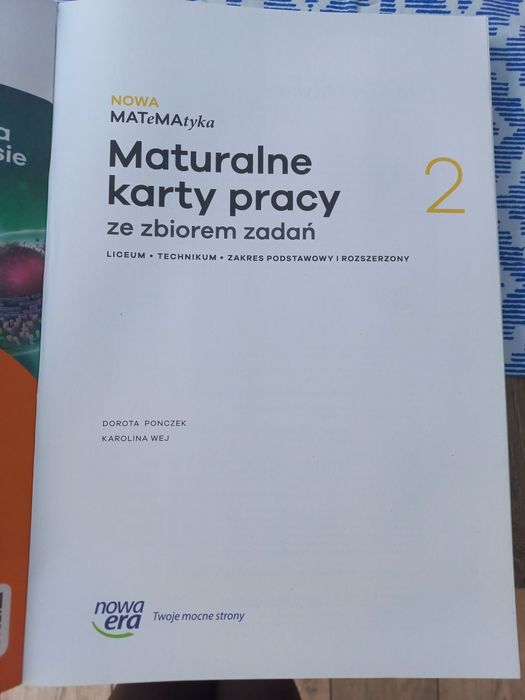 NOWA Matematyka 2. Maturalne karty pracy ze zbiorem zadań.