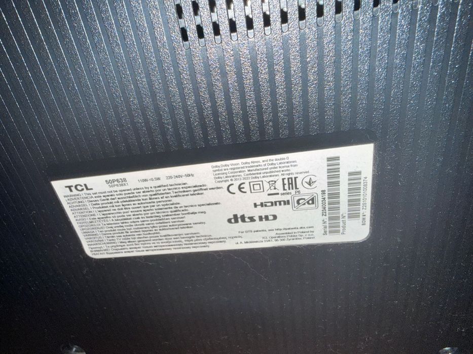 Telewizor tcl 50p638