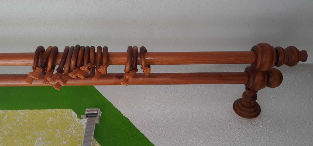 6x Karnisz drewniany podwójny