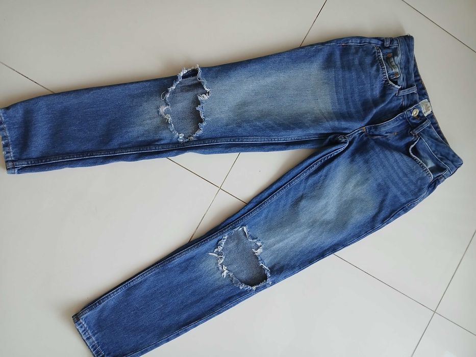 RIVER ISLAND jeansy dziury mom 36 S 34 XS