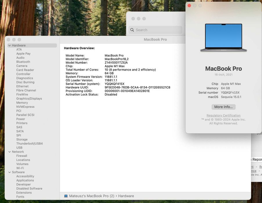 MacBook 16 Pro MAX M1 64GB, 1TB, Faktura VAT