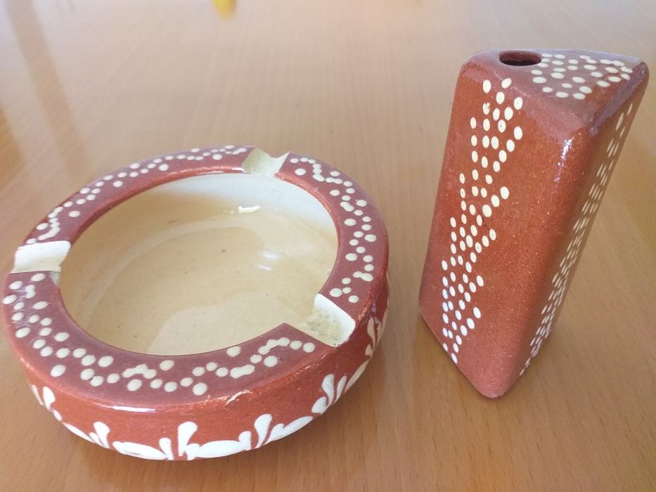 Ceramic Ashtray and Match Holder