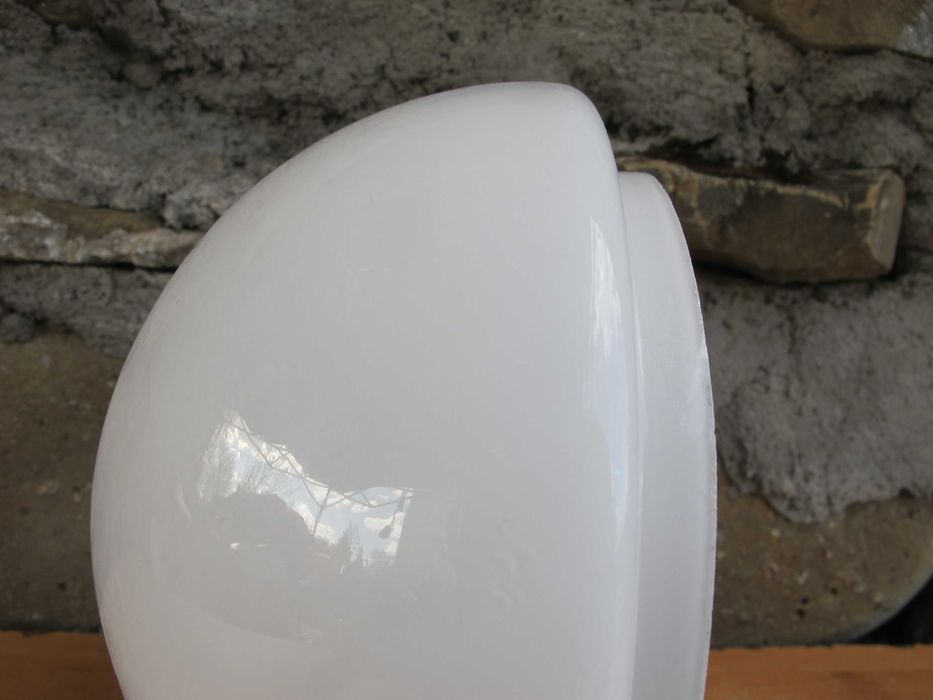 Szklany klosz_BERET_żyrando_BIAŁY POŁYSK_E 27_180 x 42 mm_