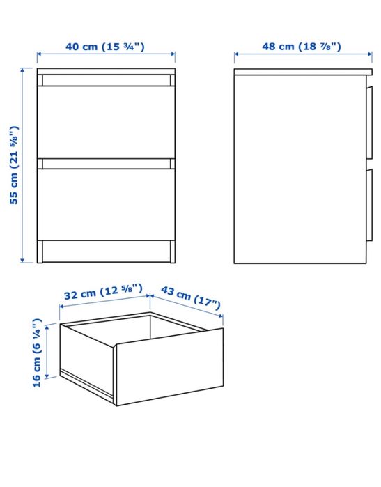 2 mesas cabeceira malm ikea