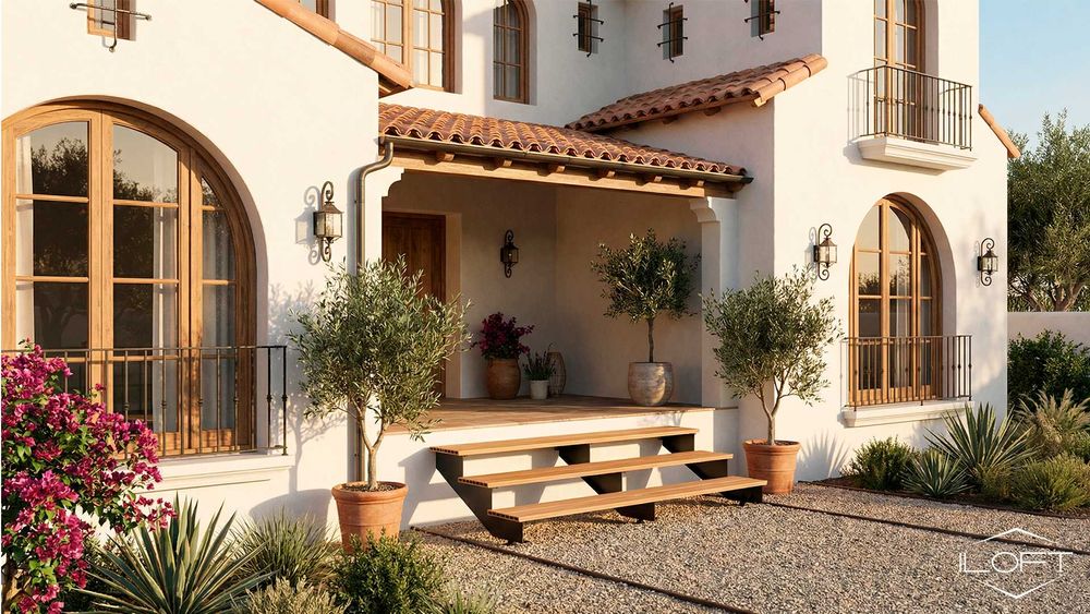 Estrutura metálica "PORTY" de 3 degraus para escada exterior em 1 hora