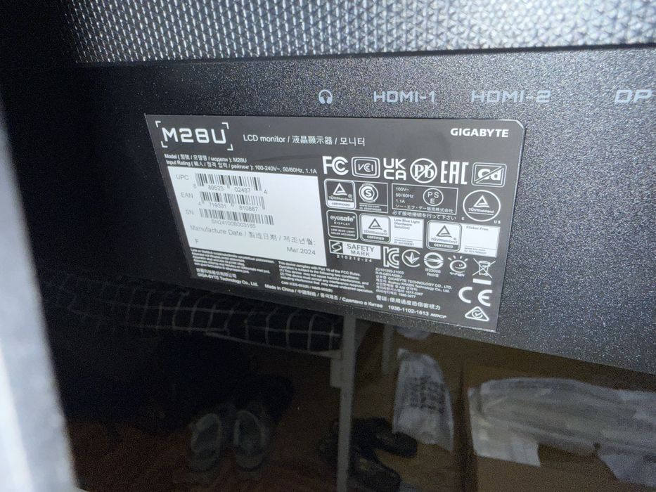 Монiтор Gigabyte Gaming 28" M28U IPS Black