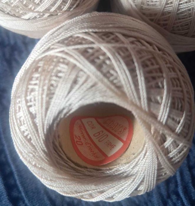 Linhas Coats n.º 20 e n.º 40 para Crochet
