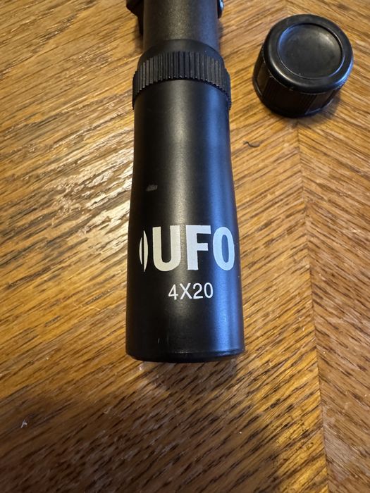 Приціл/прицел UFO, 4×20 + кольца кріплення/крепления на ласточкин хвост, прицільна сітка звичайна