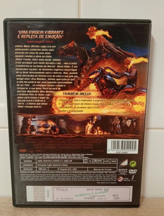 DVD ghost rider  .
