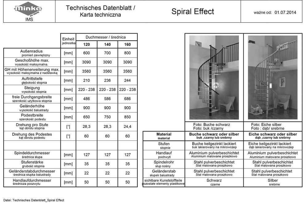 PROMOCJA!Schody kręcone SPIRAL EFFECT SMART fi 100 cm