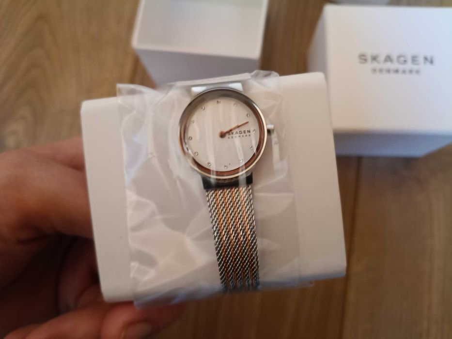 Zegarek Damski Skagen Freja Kryształki Pudełko mesh