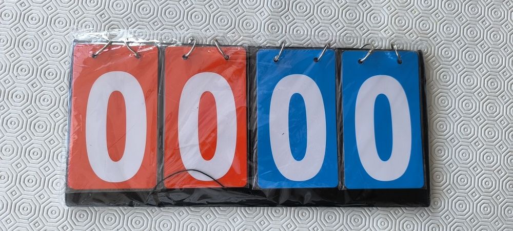 Placar com indicação de pontuação de jogo