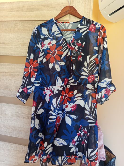 Sukienka zwiewna na lato w kwiaty NOWA XL