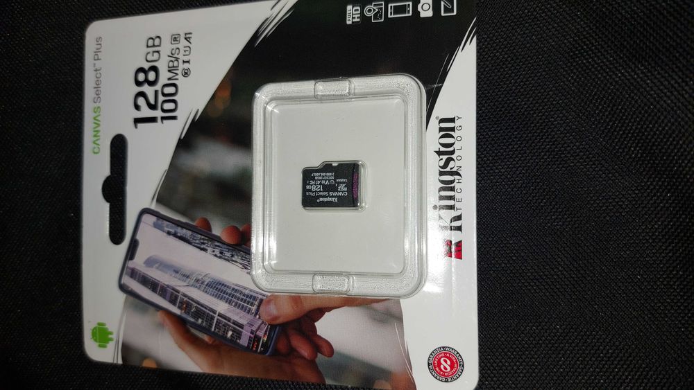 карта памяти 128gb kingston canvas select+ 100mb/s