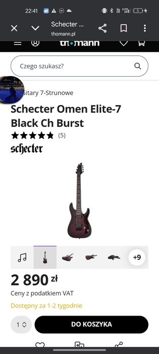 Schecter Omen Elite 7 Black Ch Burst