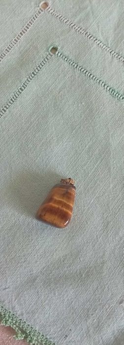 Pingente de pedra de olho de tigre, vintage