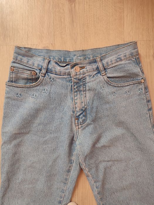 Spodnie jeansy dzwony retro jasnoniebieskie