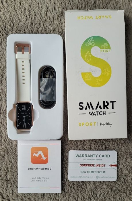 BingoFit Smartwatch krokomierz fitness tracker Biały