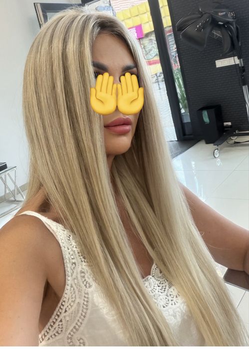 Peruka z wlosow naturalnych  luksusowy blond
