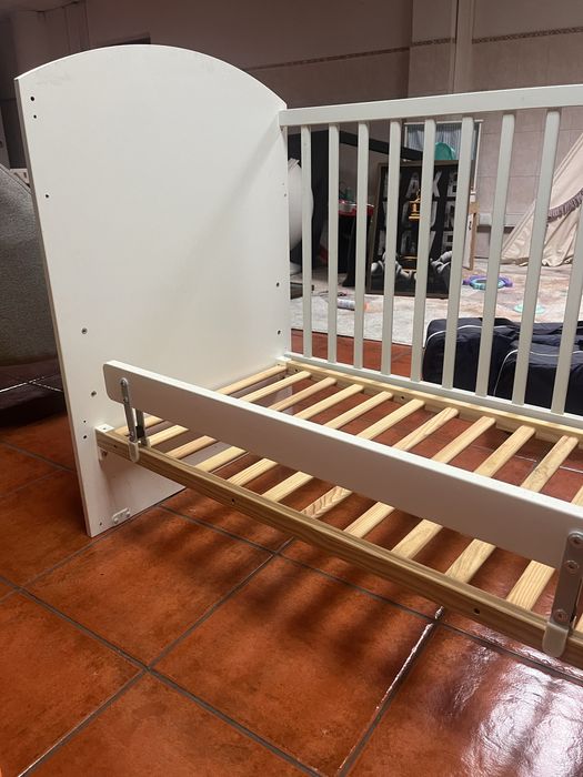 berço/cama Trama Big star branco cinza 2 unidades