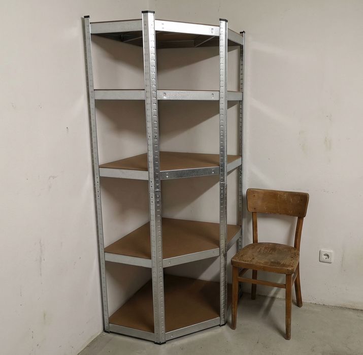 Regał magazynowy metalowy warsztatowy narożny 875kg 180x70x40 cm Mocny