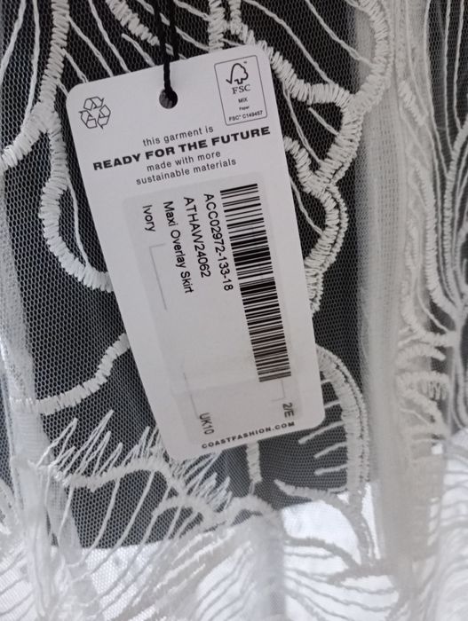 Coast Spódnica suknia ślubna tren 38 ivory koronka haft kwiaty