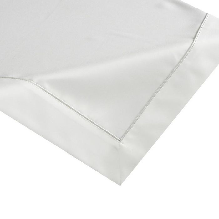 Obrus 85x85 biały srebrna lamówka w pudełku