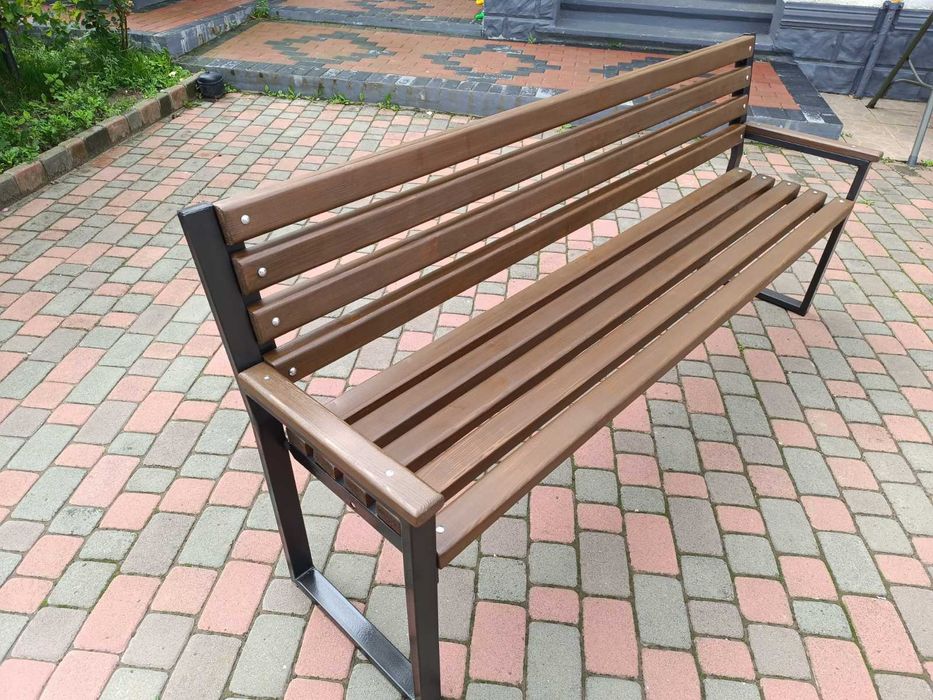 Лавка лофт зі спинкою, лавка на цвинтар, скамейка кована, розмір 1,5 м