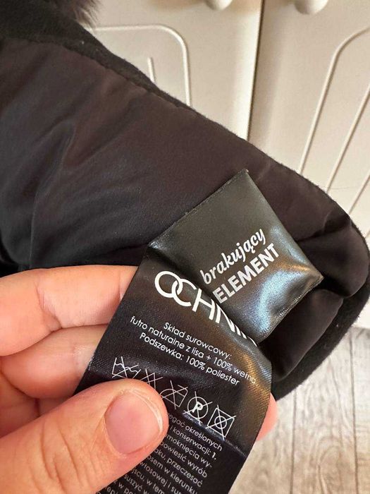 OCHNIK kamizelka 100% wełna z naturalnym futrem lisa