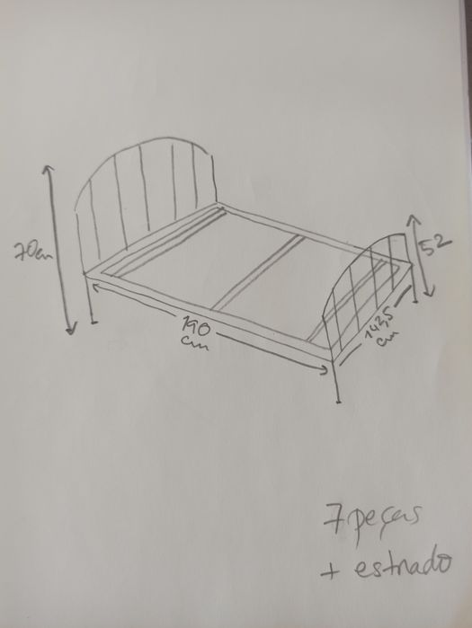 Cama de ferro com estrado  140cmx190cm