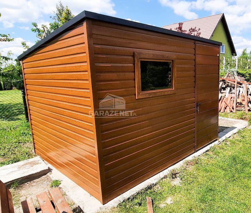 DOMEK OGRODOWY GARAŻ 3M X 2M Okno Drzwi Drewnopodobny 3X2 GB259
