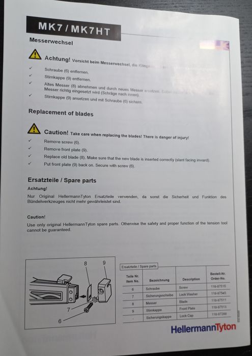 Pistolet do opasek kablowych MK7 Hellermann Tyton (do zaciskania)