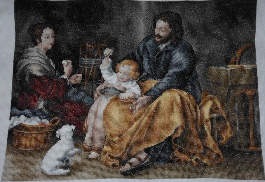 Modern nativity scene in cross stitch64309664759425120