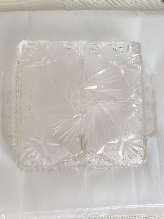 Kryształowa patera na przekąski. Kolekcja PRL.