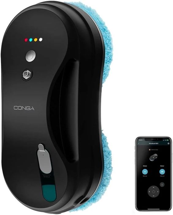 Cecotec Robot Limpador de Vidros Conga Windroid 880 SprayWater Connected T. 85 W, 3 em 1: Pulveriza, Limpa e Seca, Controlo App