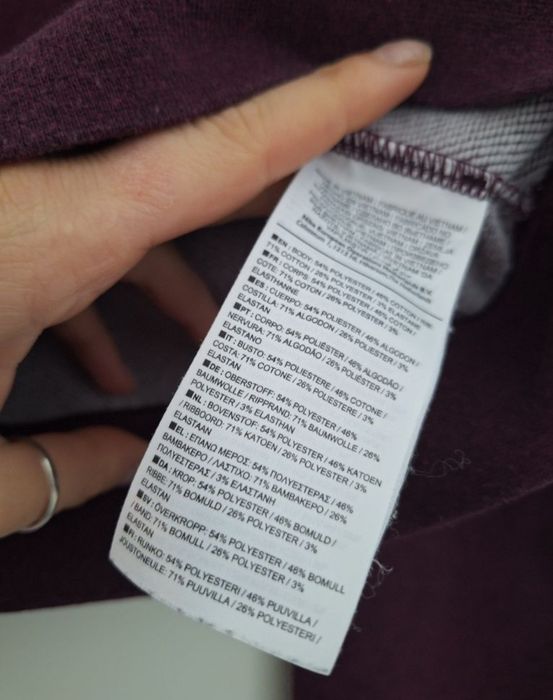 Burgundowa fioletowa bluza nike dri fit crop top oversize