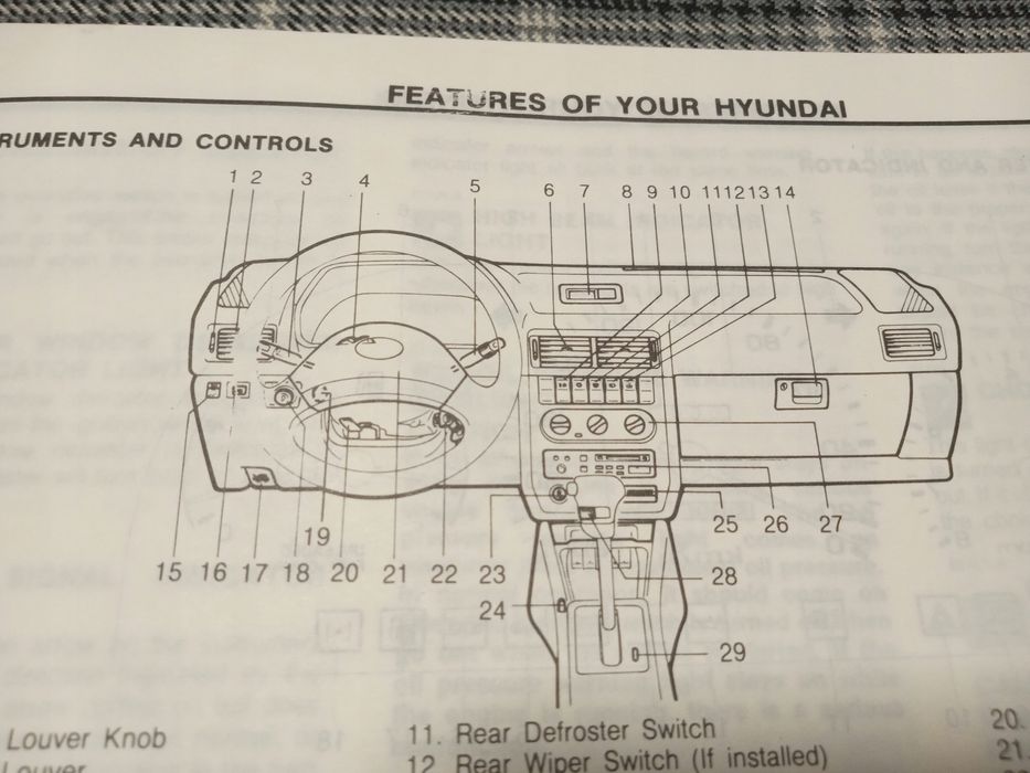 HYUNDAI PONY EXCEL Instrukcja Obslugi Ksiazka 1992