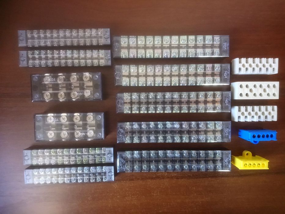 Клемники силовые 60А /600В, 25А /600В,15А/600V, борно эл/двигателя.