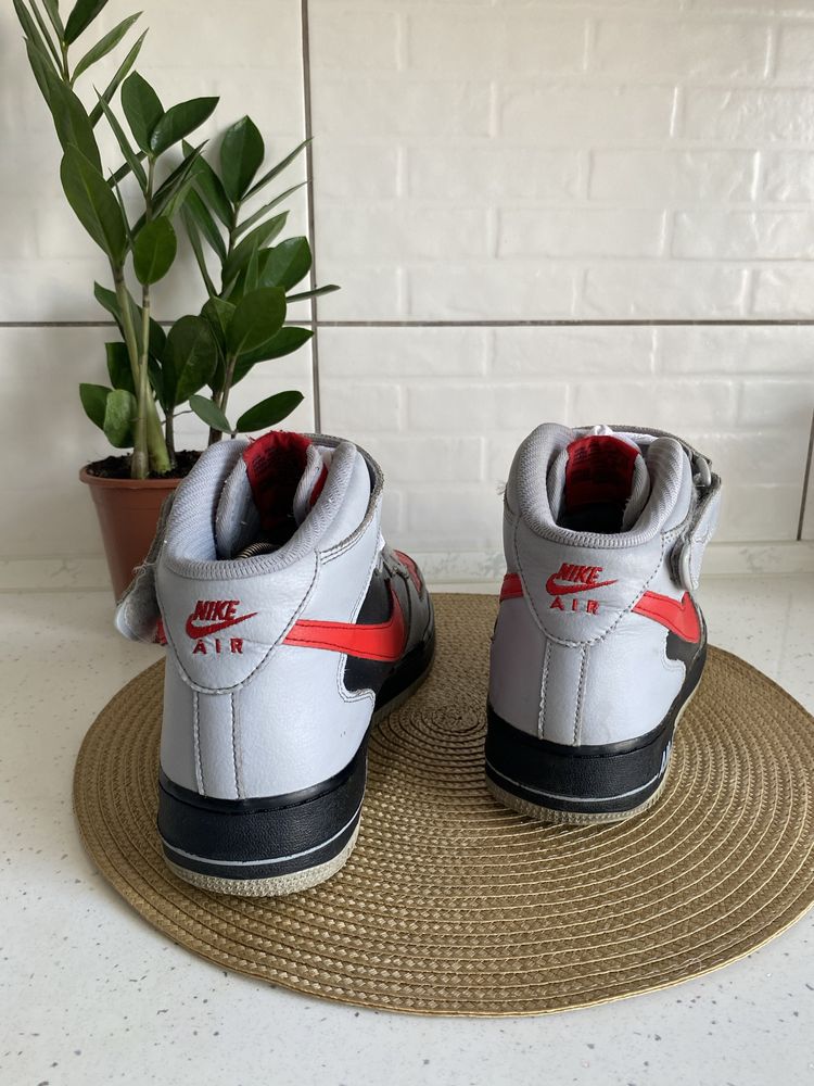 Nike Air Force 1 AF1 Mid Nike ID gray red Black AQ3776 992 Men s 2 700 Olx