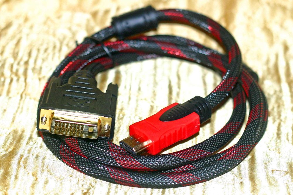 Якісний товстий кабель DVI to HDMI (HDTV) та навпаки: HDMI до DVI