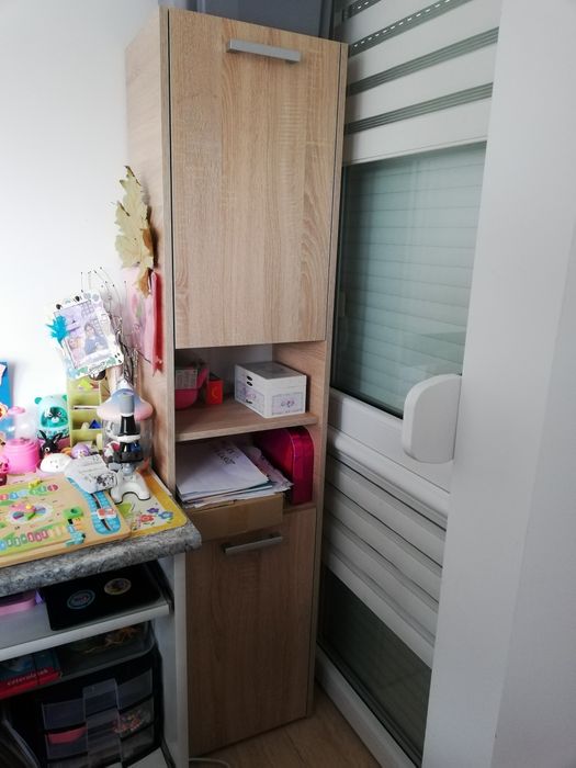 Słupek regał łazienkowy, pokojowy dąb sonoma