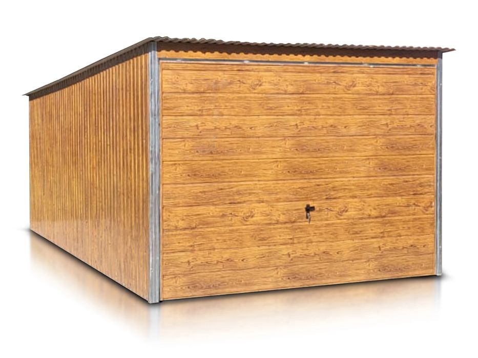Garaż blaszany 3.5x6 nowoczesny drewnopodobny blaszak 5x3