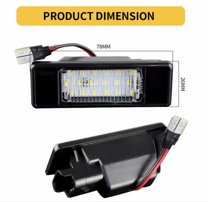 2 luzes LED Matricula Nissan Qashqai J10 J11