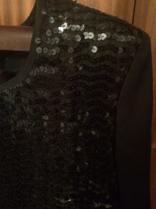 Vestido de cerimónia de lantejoulas preto 46/48