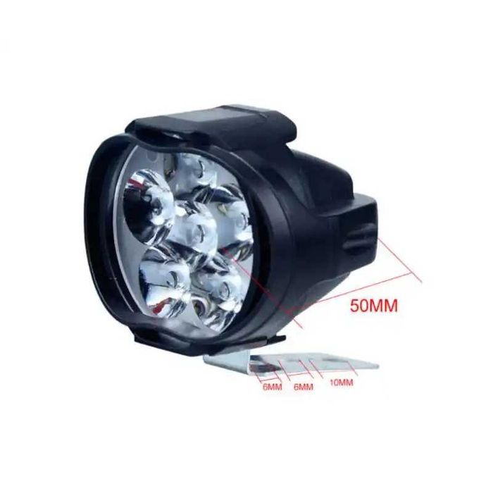 Par de faróis auxiliares 6 LED interruptor cafe racer