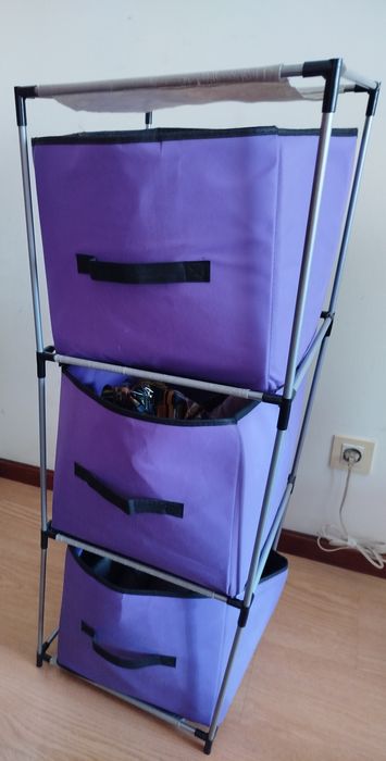 Estrutura com 3 Gavetas Roxas