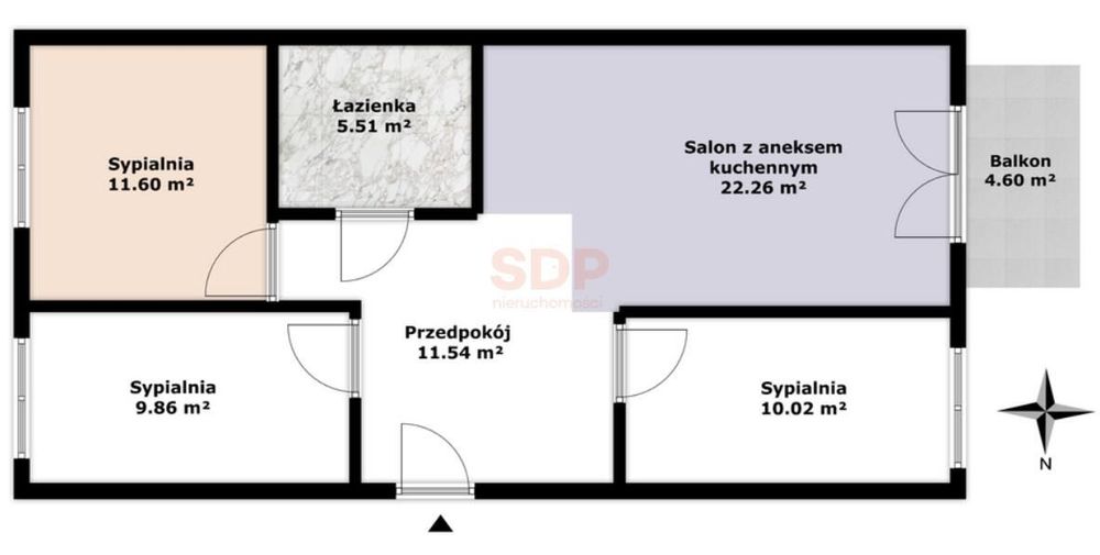 Słoneczne 4 pokoje z miejscem postojowym
