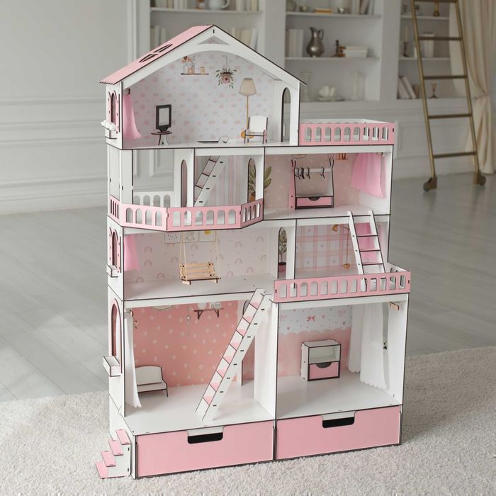 Величезний ляльковий будинок ЛОЛ Барбі вітальня у подарунок, дом куклы